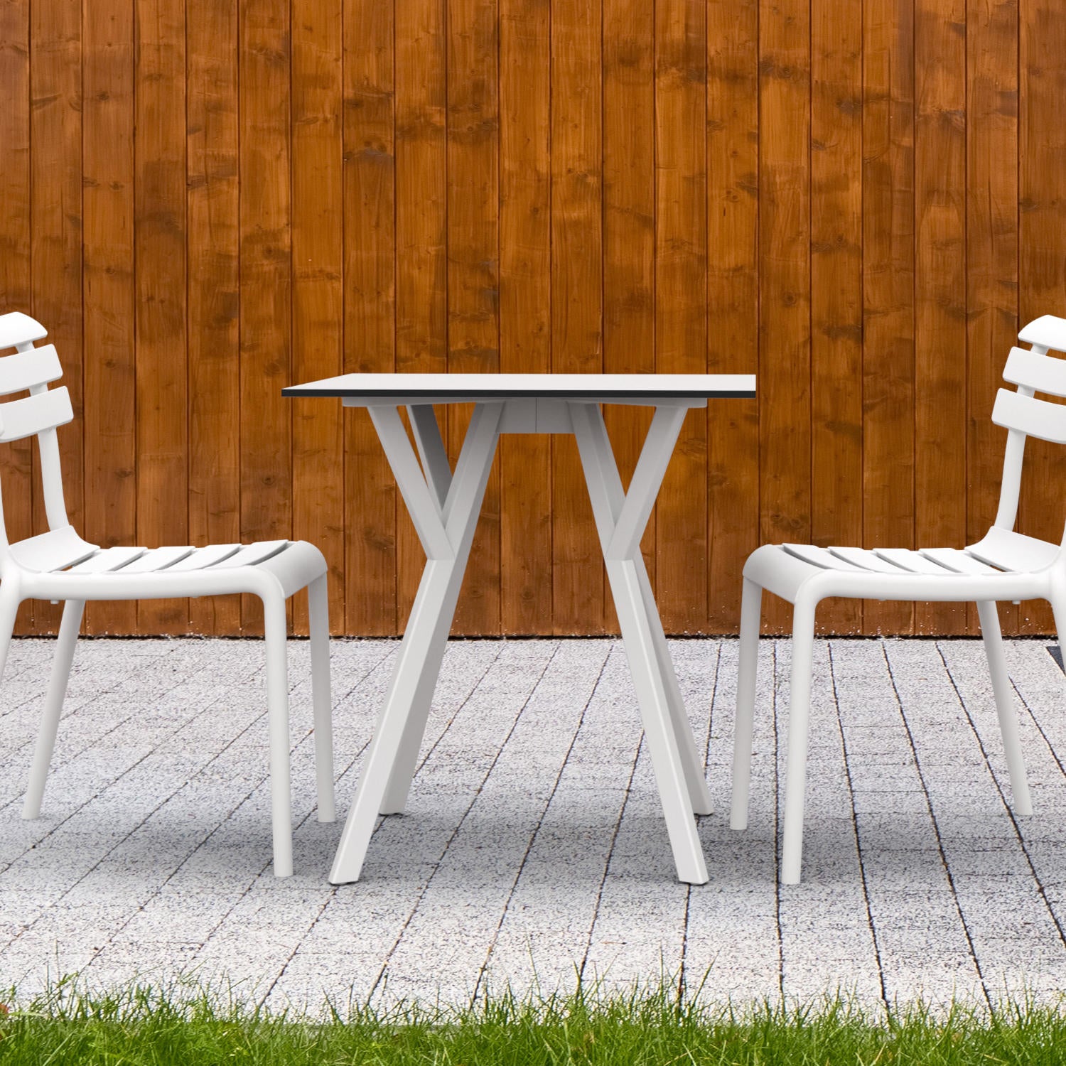 Compamia Max Square Table 27.5 inch In Black/White