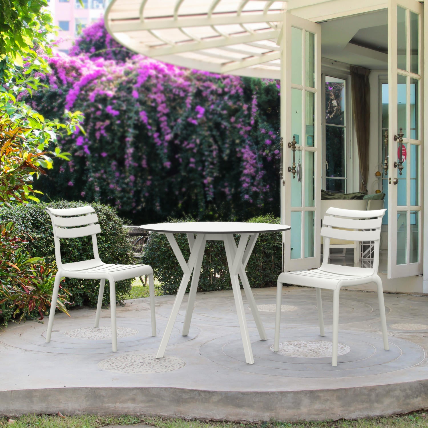 Compamia Max Square Table 35 inch In Black/White