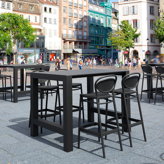 Compamia Vegas Marcel 5 pc Bar Set with 39 inch to 55 inch Extendable in Black/Dark Gray/Taupe/White