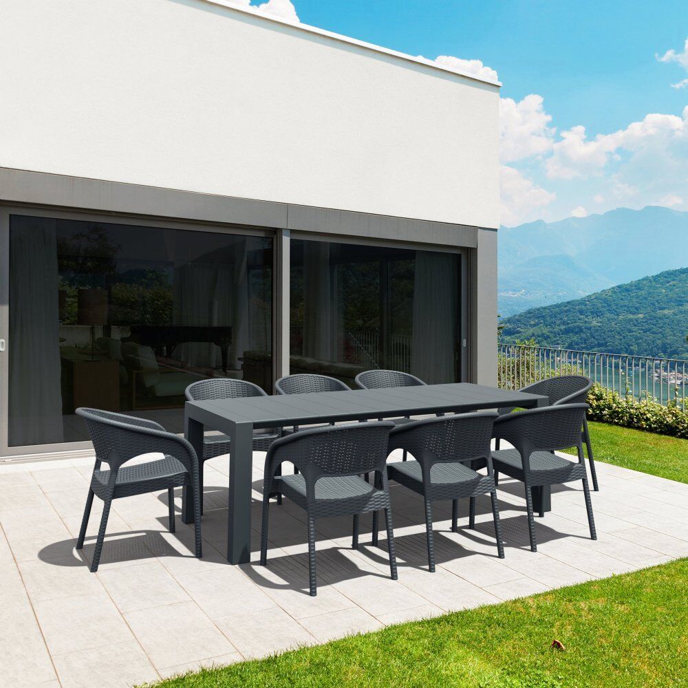 Compamia Panama Wickerlook 9-Piece Extendable Dining Set