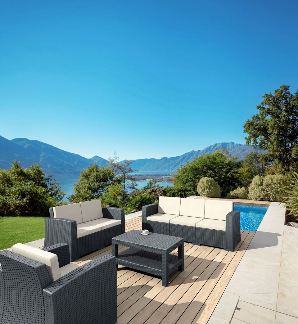 Compamia Monaco Resin Patio Loveseat with Cushion