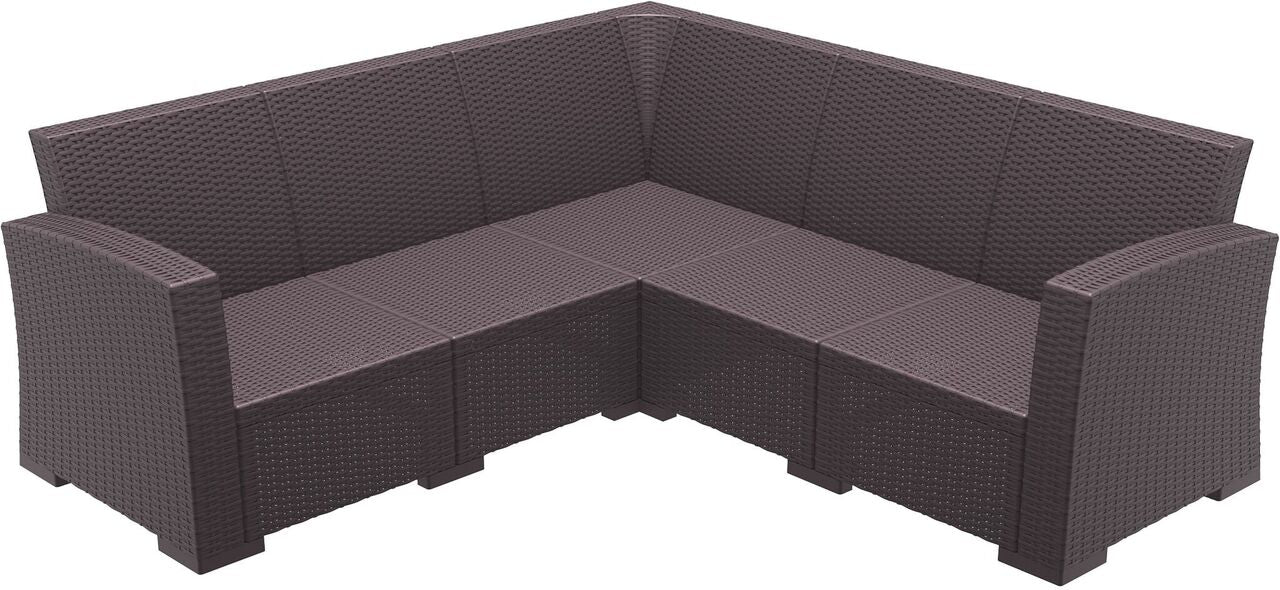 Compamia Monaco Resin Patio Sectional 5 piece Brown with Cushion