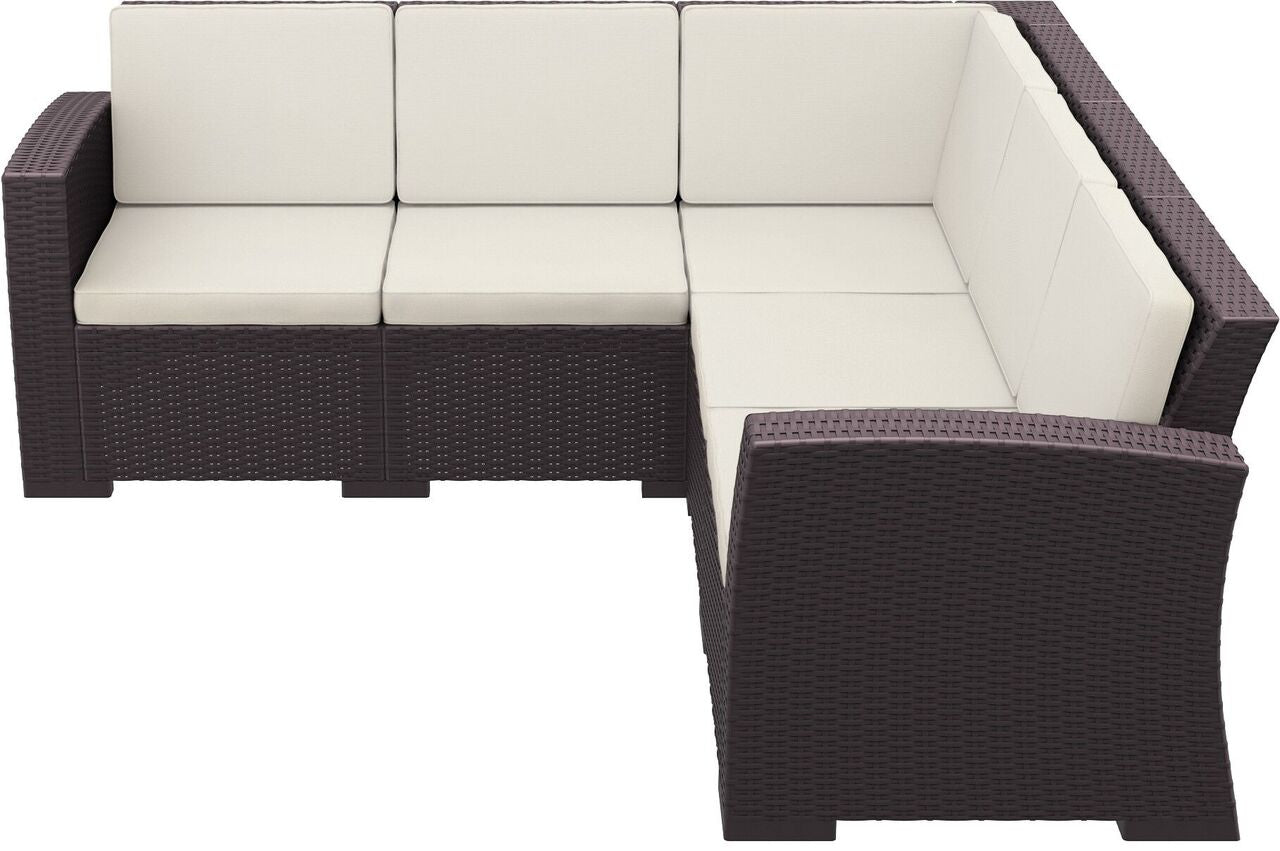 Compamia Monaco Resin Patio Sectional 5 piece Brown with Cushion