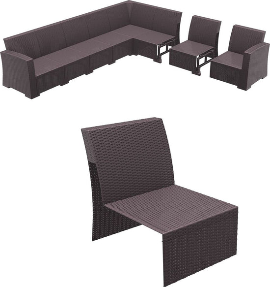 Compamia Monaco Sectional Extension Part Brown with Cushion