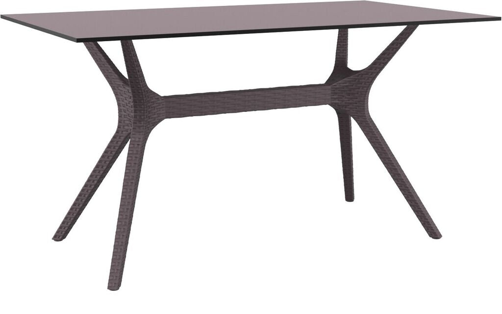 Compamia Ibiza Rectangle Table 55 inch White/Brown/Dark Gray