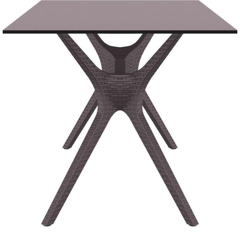 Compamia Ibiza Rectangle Table 55 inch White/Brown/Dark Gray