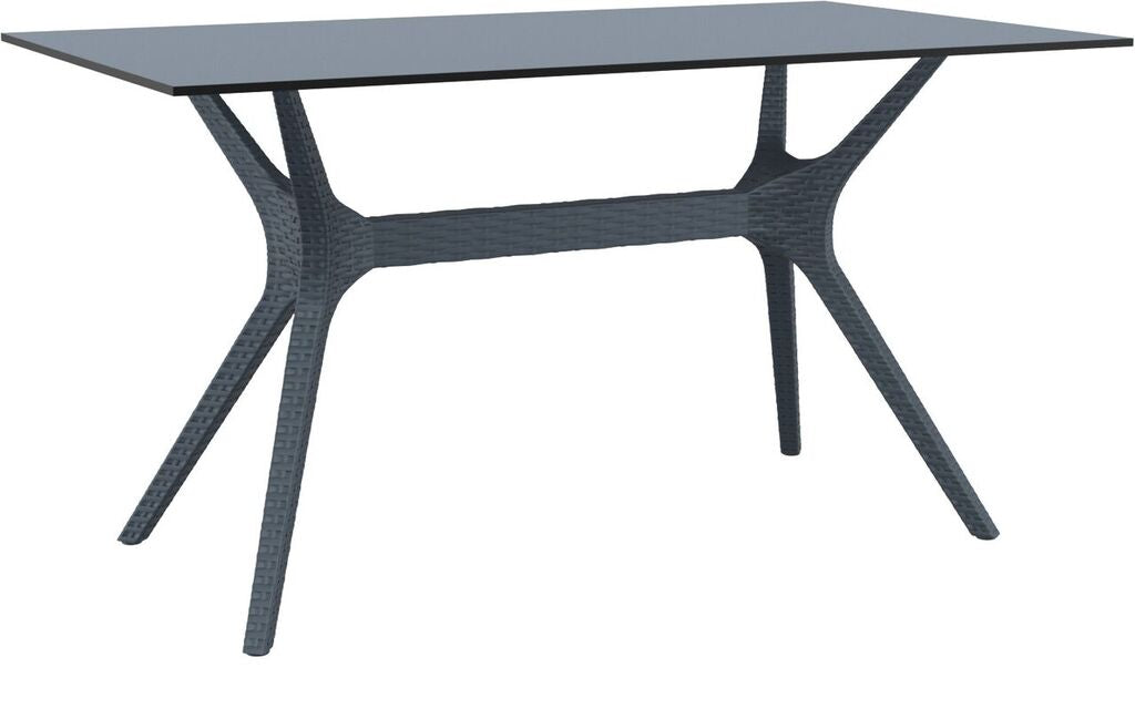 Compamia Ibiza Rectangle Table 55 inch White/Brown/Dark Gray