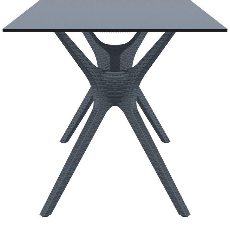 Compamia Ibiza Rectangle Table 55 inch White/Brown/Dark Gray