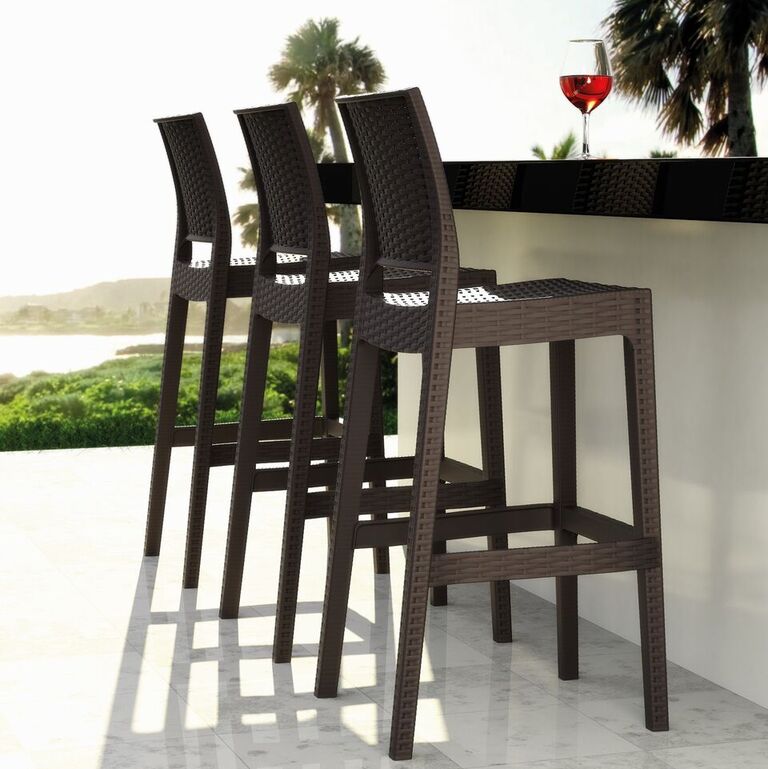 Compamia Jamaica Resin Wickerlook Barstool Set of 2