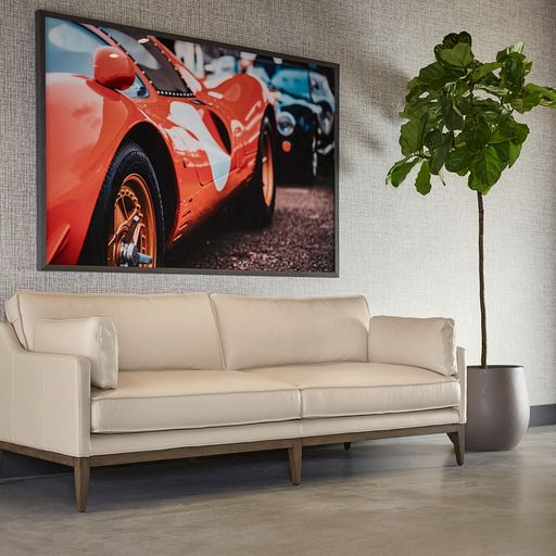Sunpan Mackenzie Sofa - Astoria Cream Leather