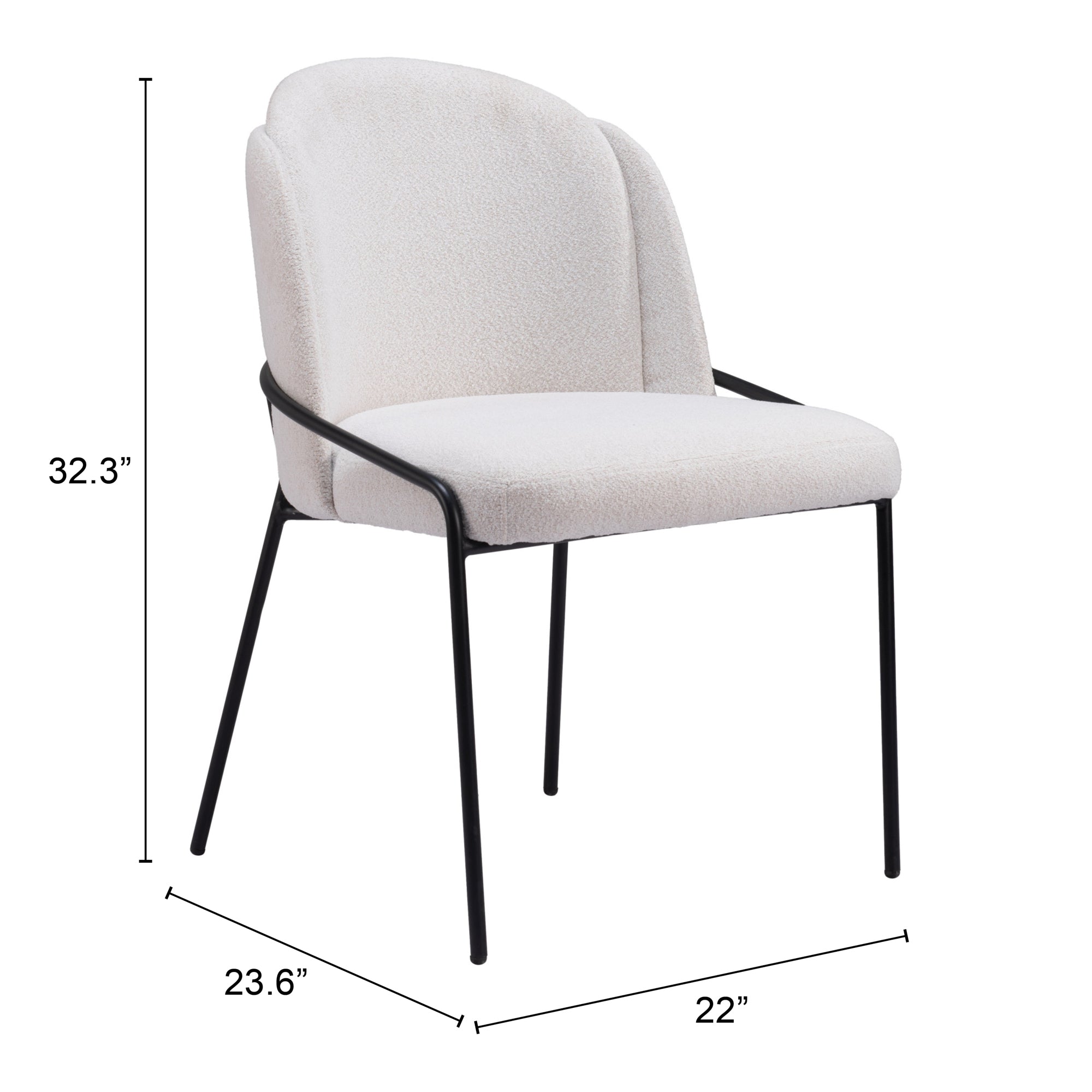 Zuo Modern Jambi Dining Chair Black & White/Ivory