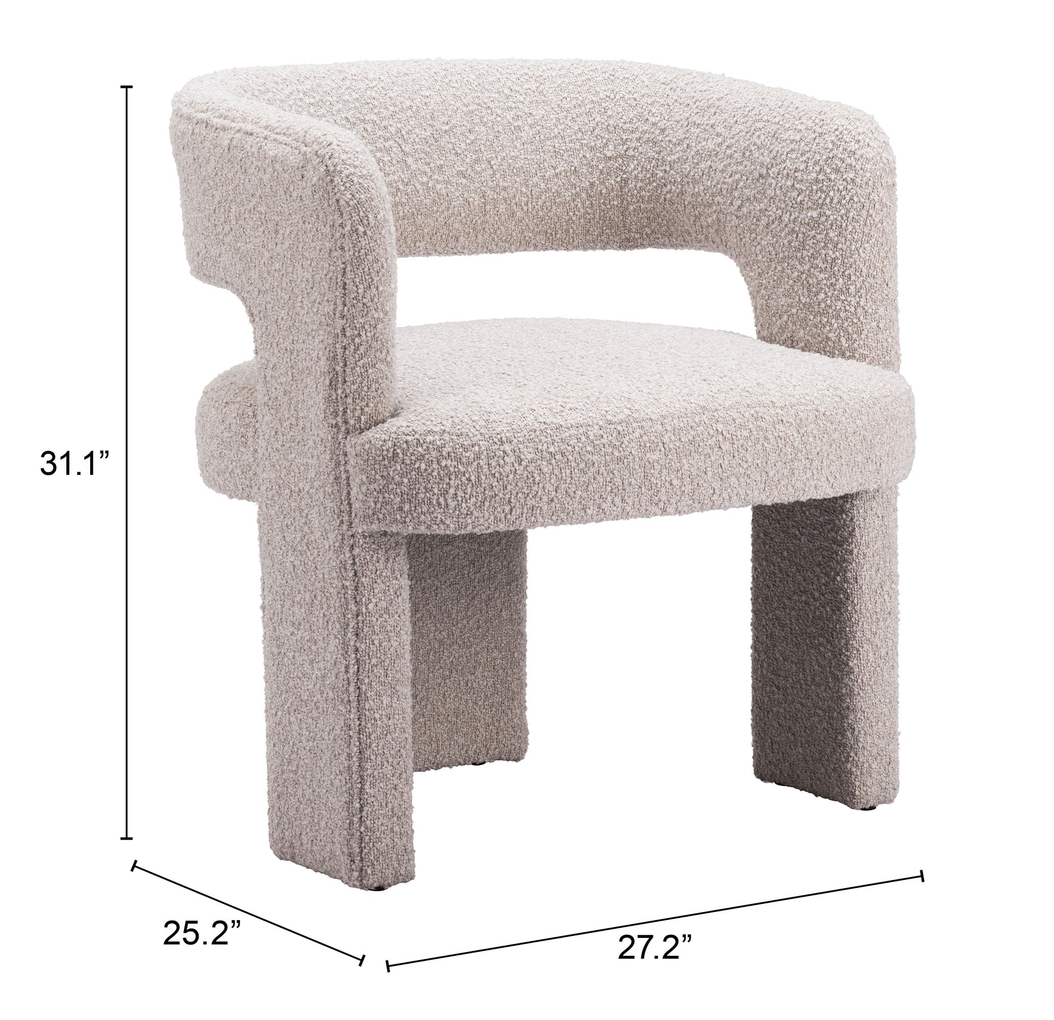 Zuo Modern Java Accent Chair in Sandy Beige