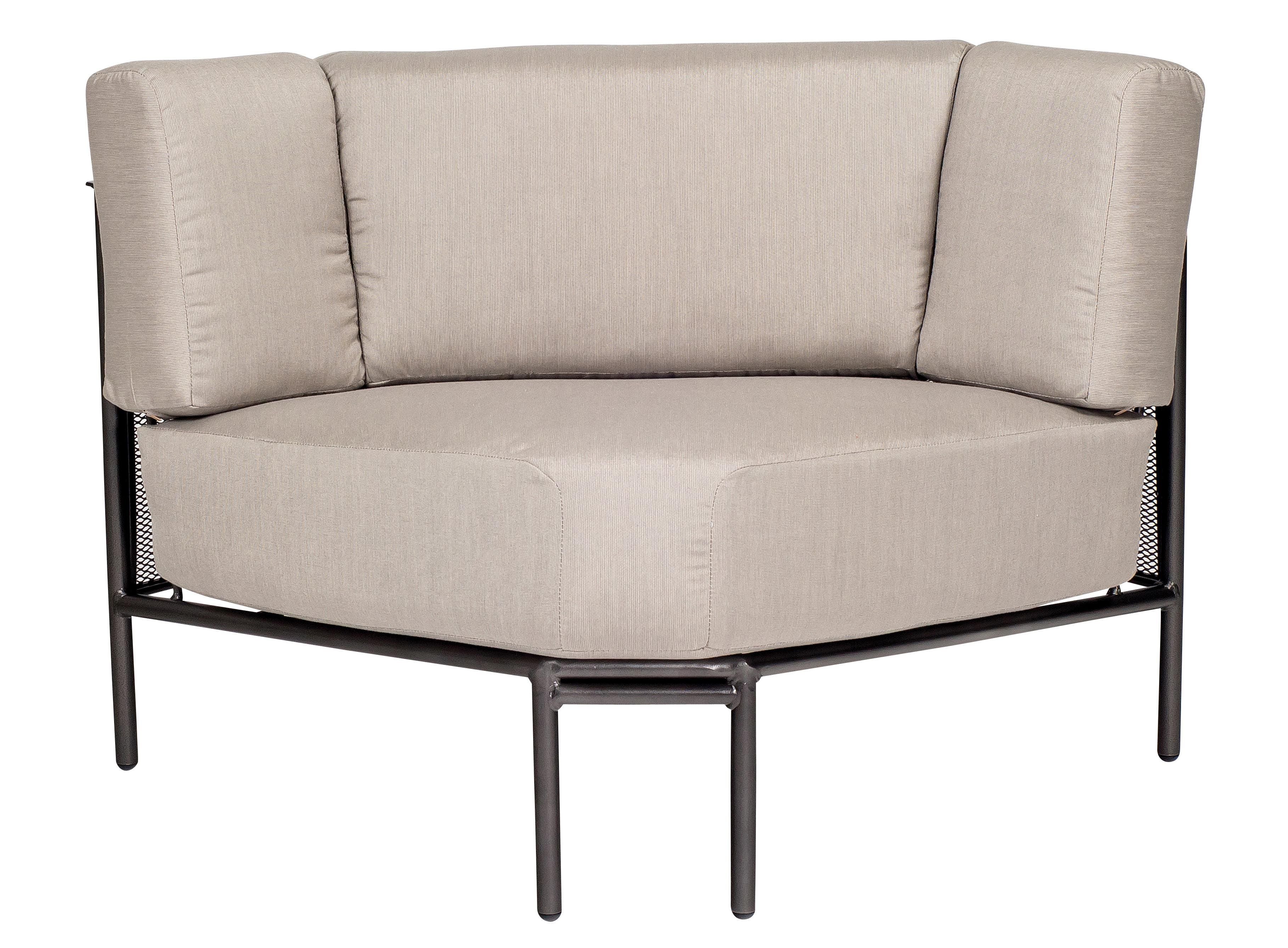 Woodard Jax Corner Sectional Unit, Aged Teak, Beach Bum Creamsicle (Grade A), Grade A Fabric, Garden Chairs, Sectional, Jax, Iron, Sectionals, Curved, Outdoor