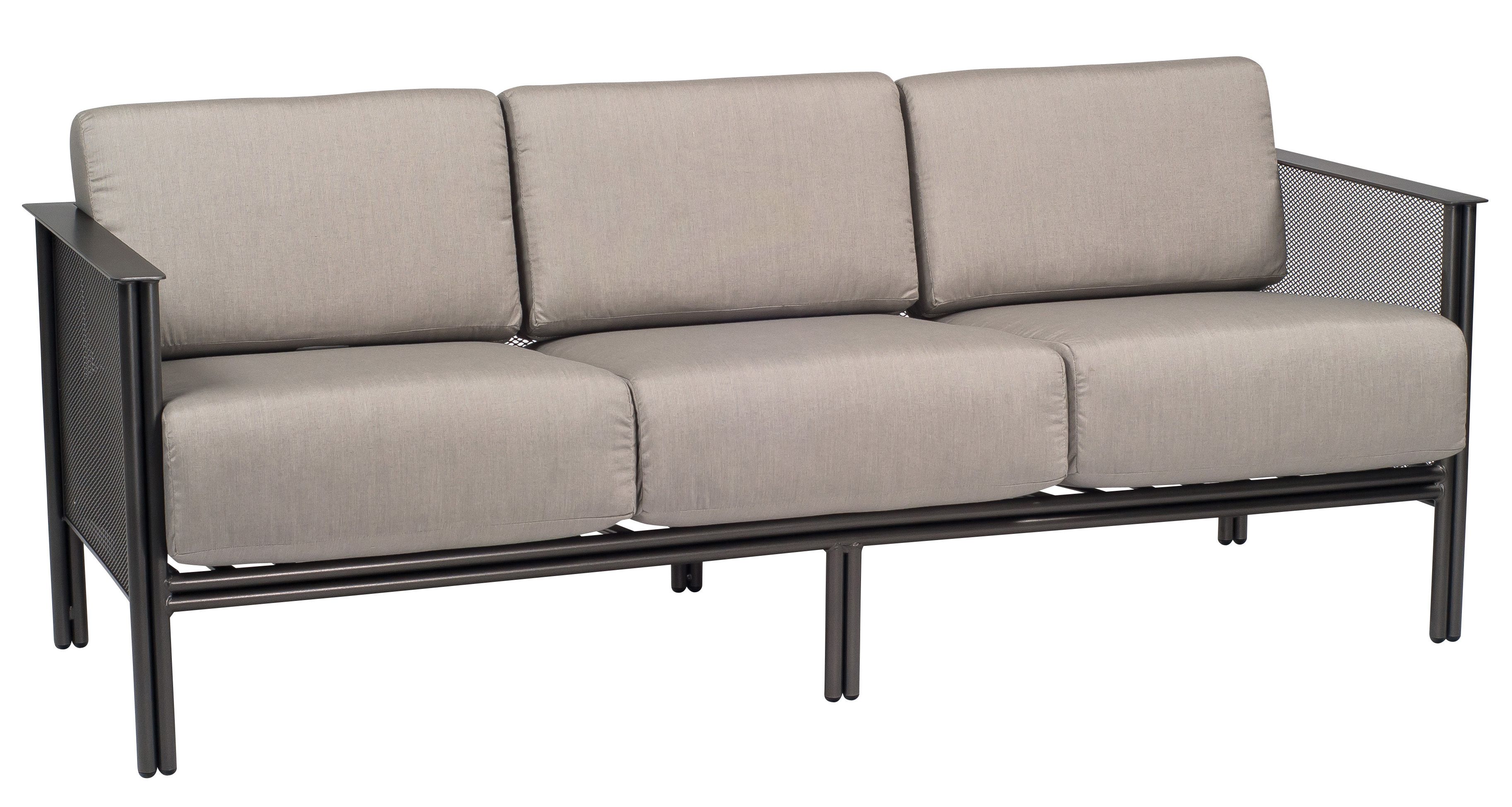Woodard Jax Sofa, Aged Teak, Beach Bum Creamsicle (Grade A), Grade A Fabric, Garden Chairs, Sofa, Jax, Iron, Sofas and Loveseats, Rectangular, Outdoor