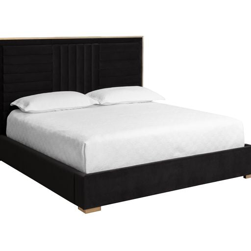 Sunpan Mabel Bed King in Abbington Charred Brown / Antonio Porcelain