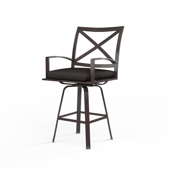 Sunset West La Jolla Aluminum Swivel Barstool with Cushion