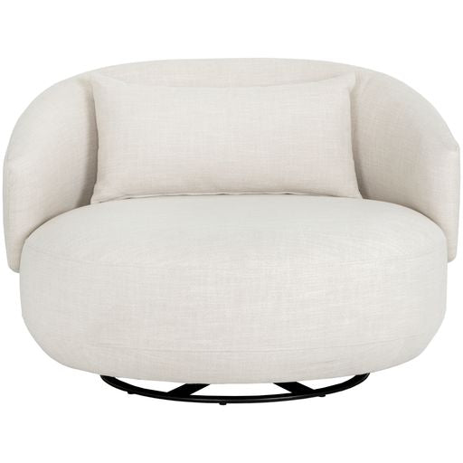 Sunpan Walsh Swivel Lounge Chair in Effie Linen