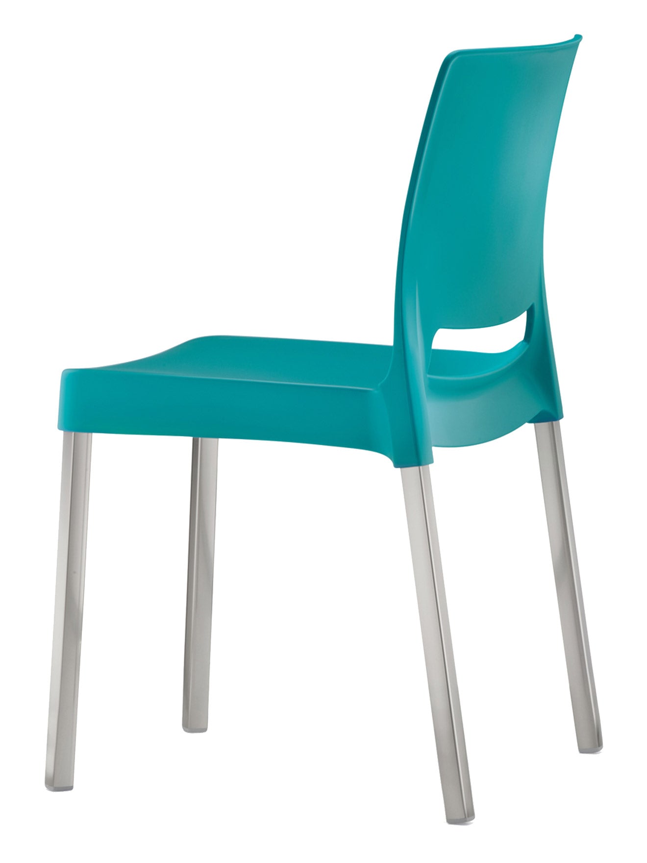 Florida Seating Molded Polypropylene With Aluminum Legs Side Chair - JOI-AQUA
