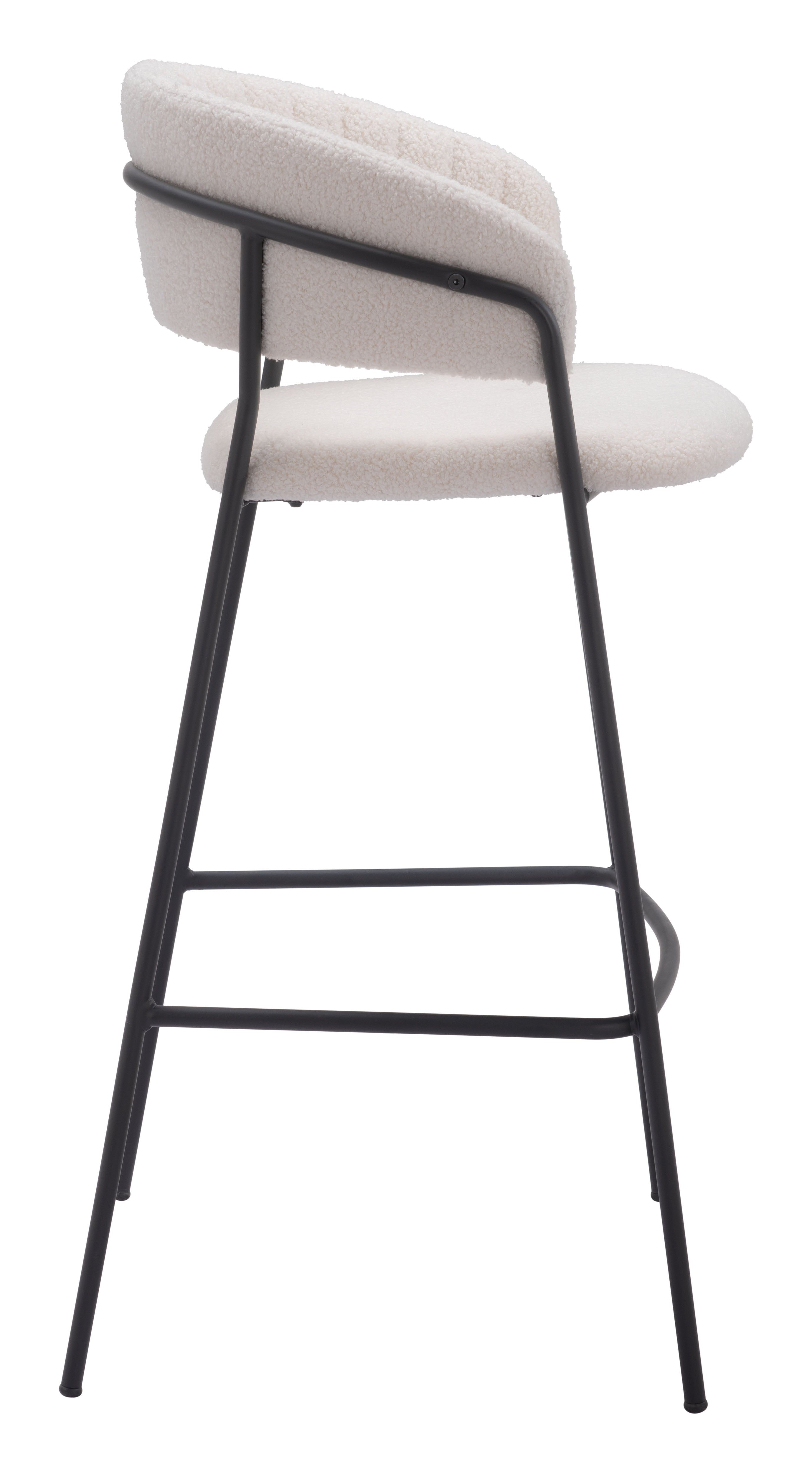 Zuo Modern Josephine Barstool in Cream/Brown