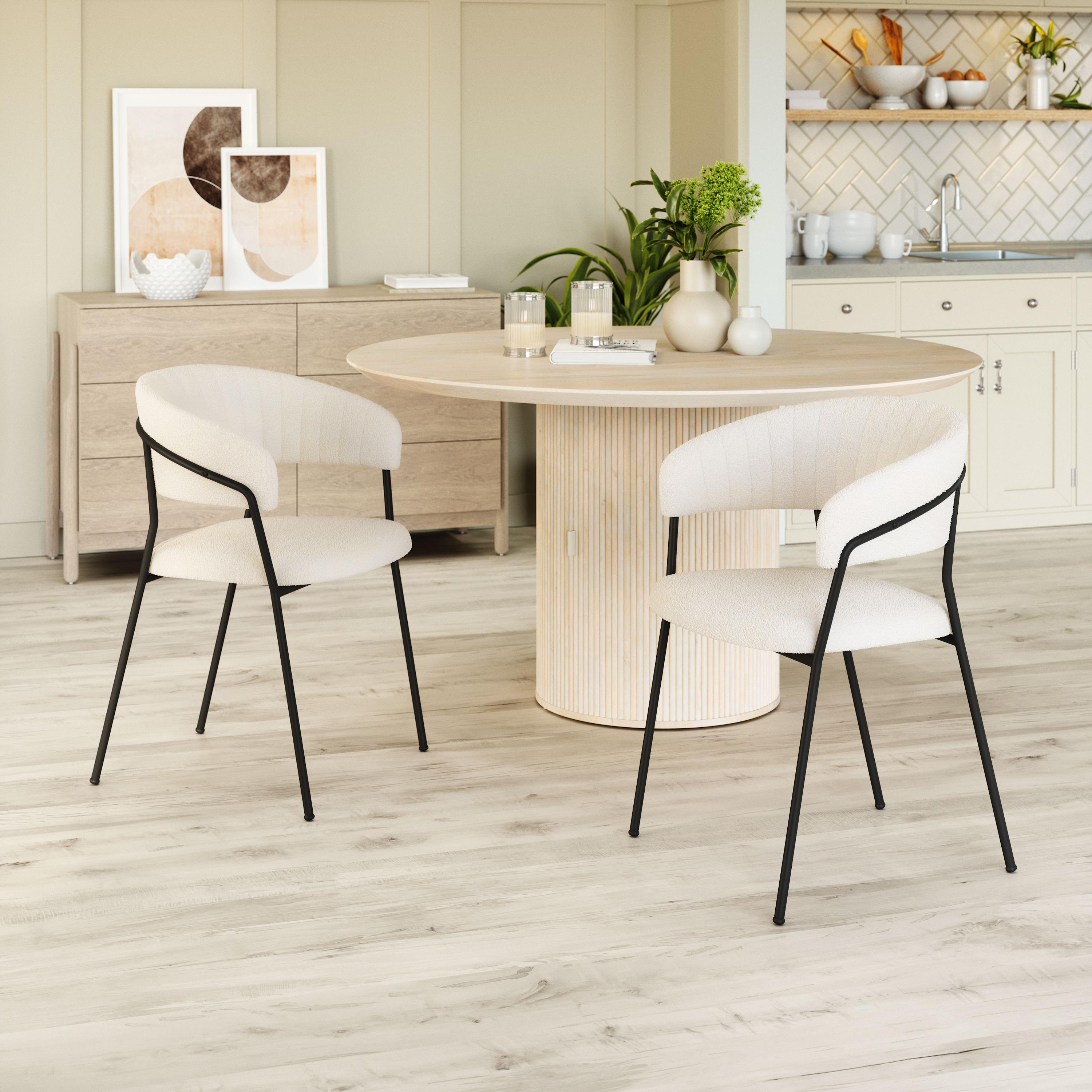 Zuo Modern Josephine Dining Chair in Cream/Brown