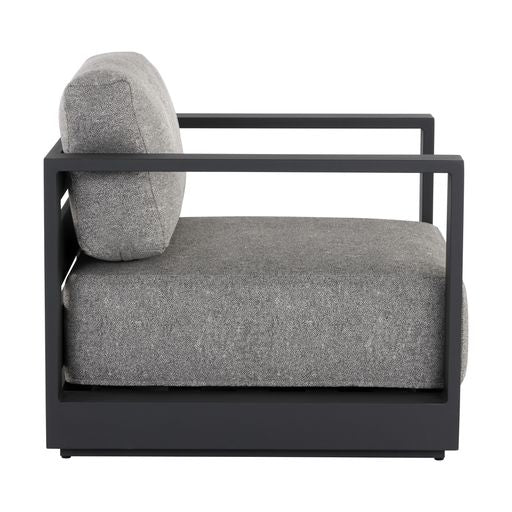 Sunpan Tavira Armchair Charcoal-Lanikai Salt and Pepper / Greige-Stinson White