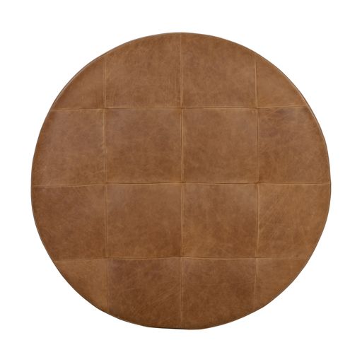 Sunpan Nilda Ottoman Camel / Vintage Charcoal Leather