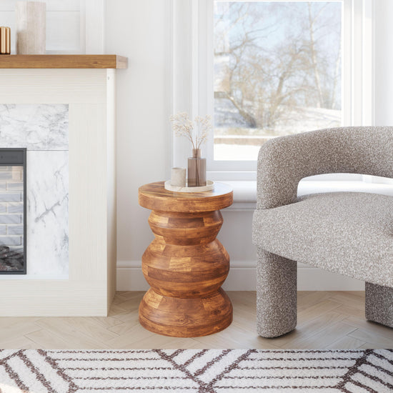 Zuo Modern Kerala Side Table in Walnut