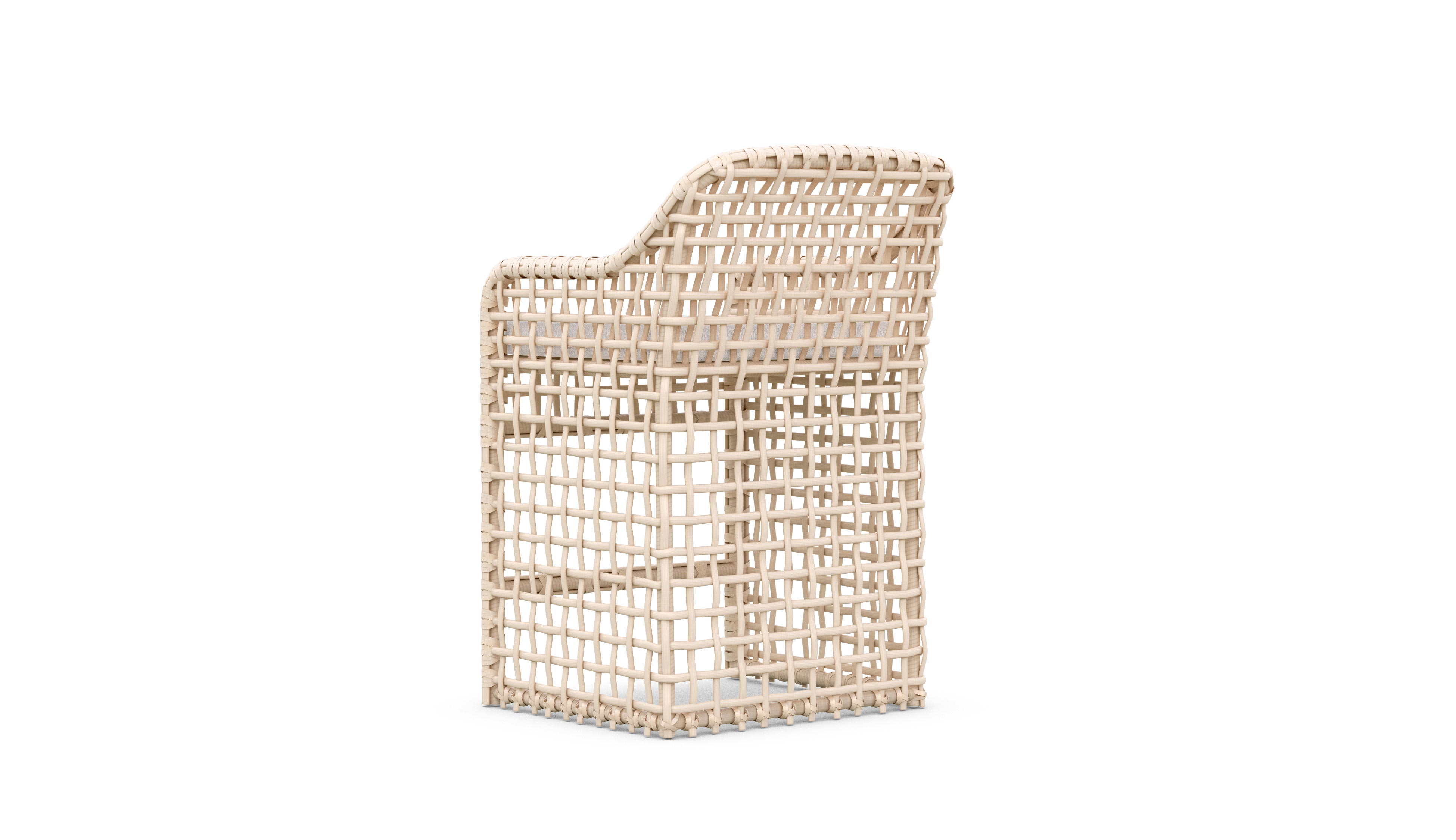 Azzurro Living Kiawah Counter Stool With Natural Aluminum Frame And Almond All-Weather Wicker