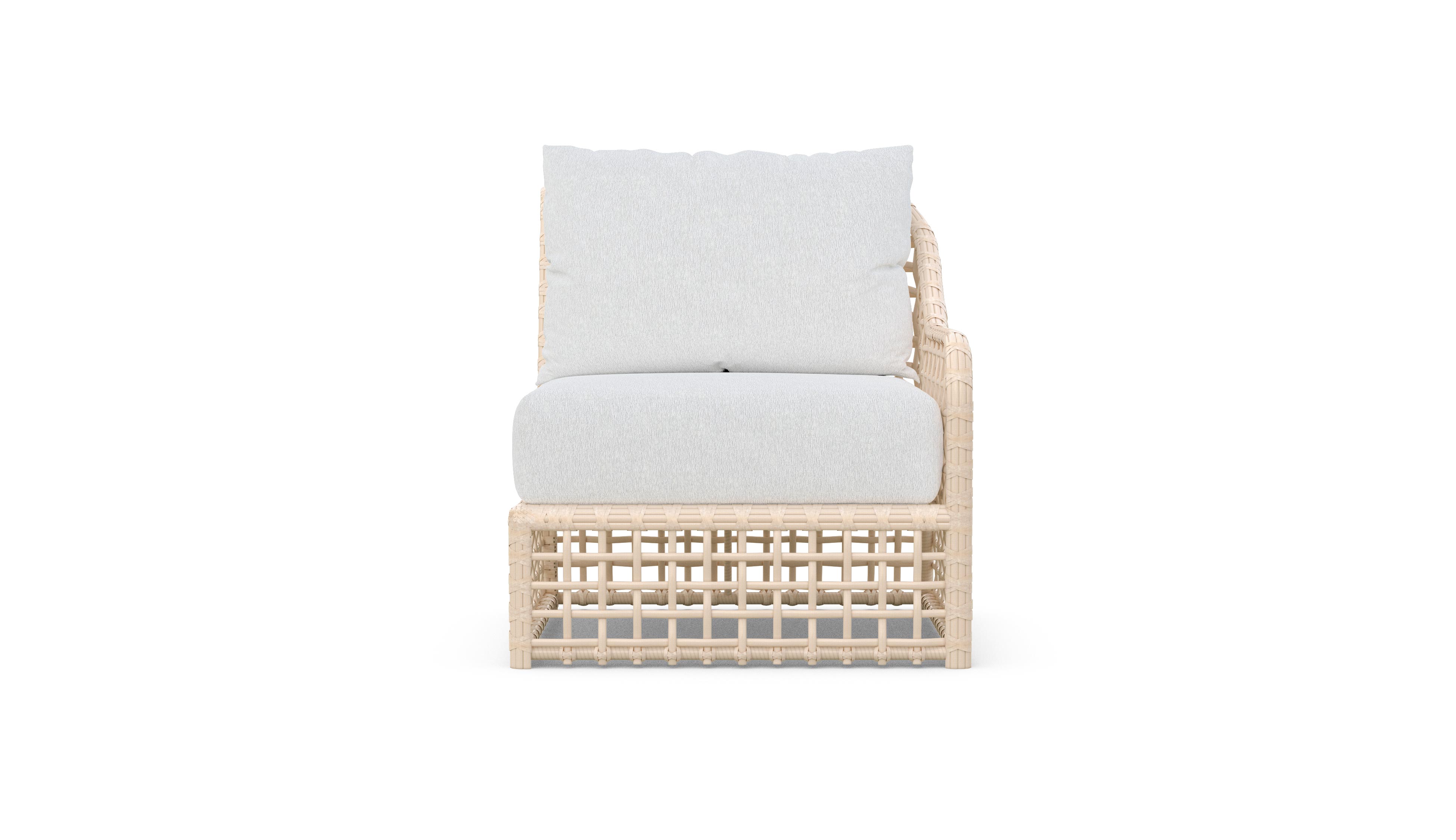 Azzurro Living Kiawah Right/Left Arm Chair With Natural Aluminum Frame And Cloud Cushion