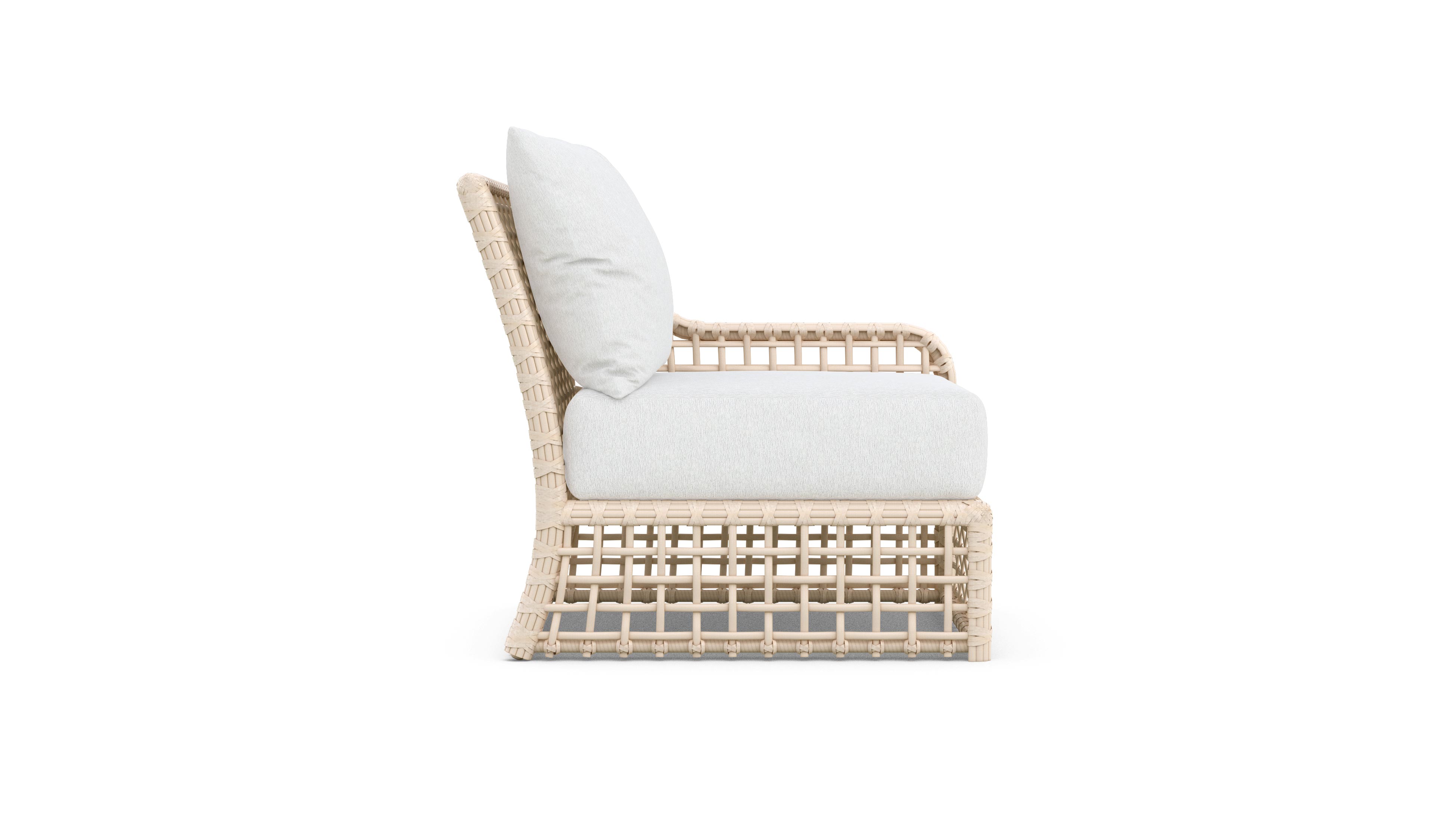 Azzurro Living Kiawah Right/Left Arm Chair With Natural Aluminum Frame And Cloud Cushion