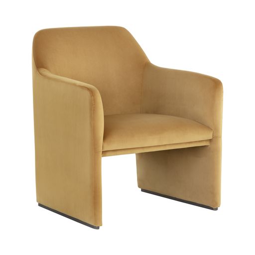 Sunpan Doreen Lounge Chair in Lux Brass - Diamond Mummy / Rubino White / Lux Moon Dust - Diamond Ocher