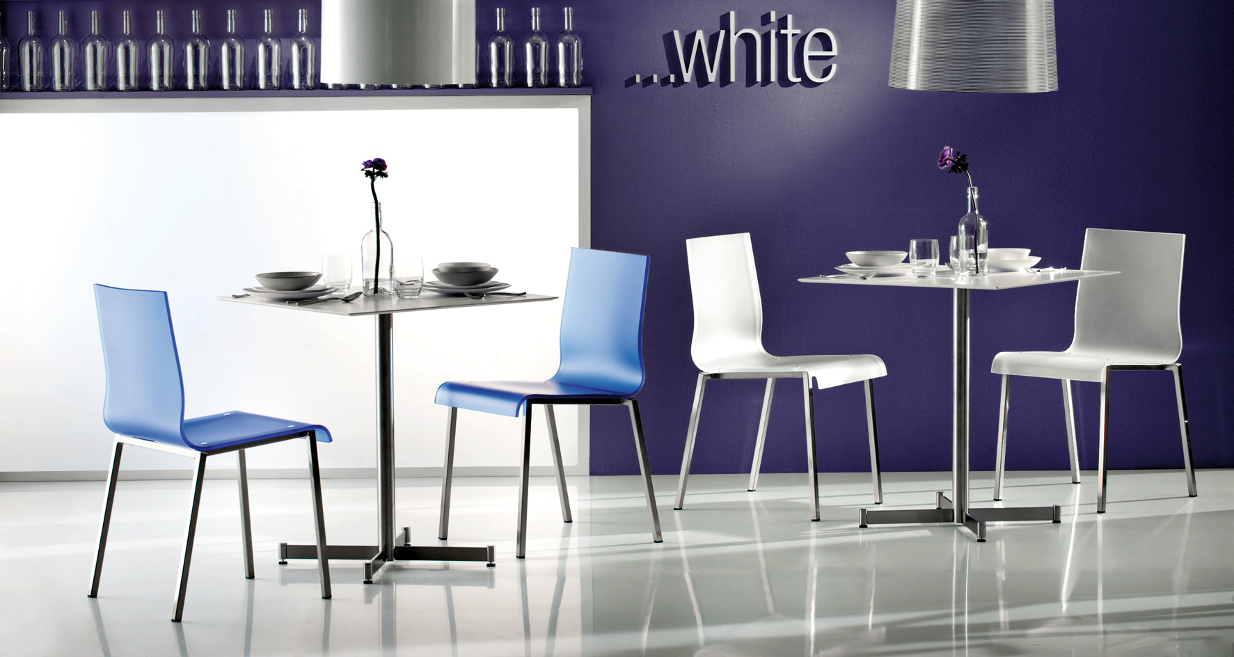 Florida Seating Technopolymer With Chromed Steel Tube Frame Chair - KUADRA-S