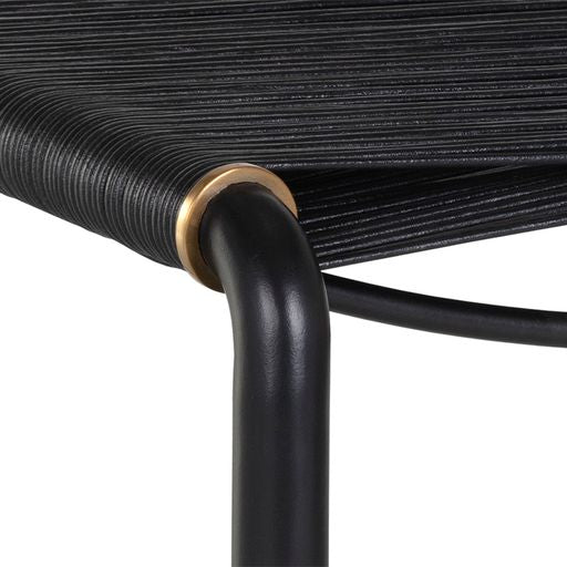 Sunpan Riz Stool - Black / Tan Leather