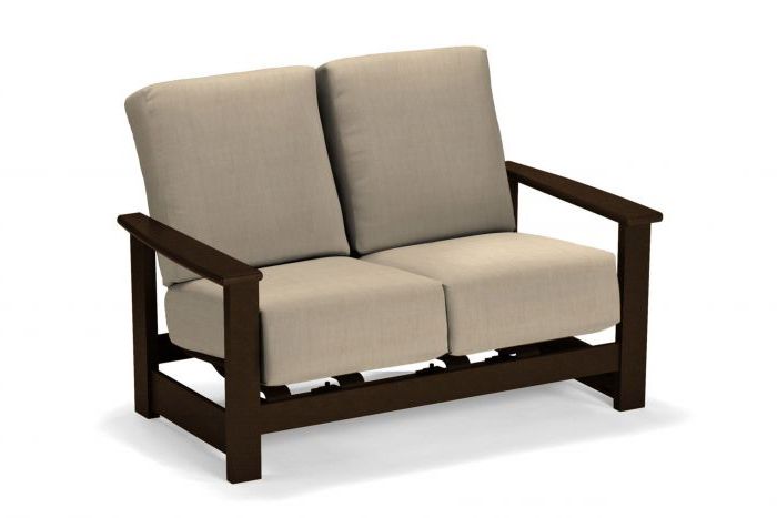 Telescope Casual Leeward Marine Grade Polymer Deep Cushion Loveseat with Hidden Motion, Snow, Red, Loveseat, Cushion, Leeward, Aluminum, Polymer, 4 Legs, Outdoor
