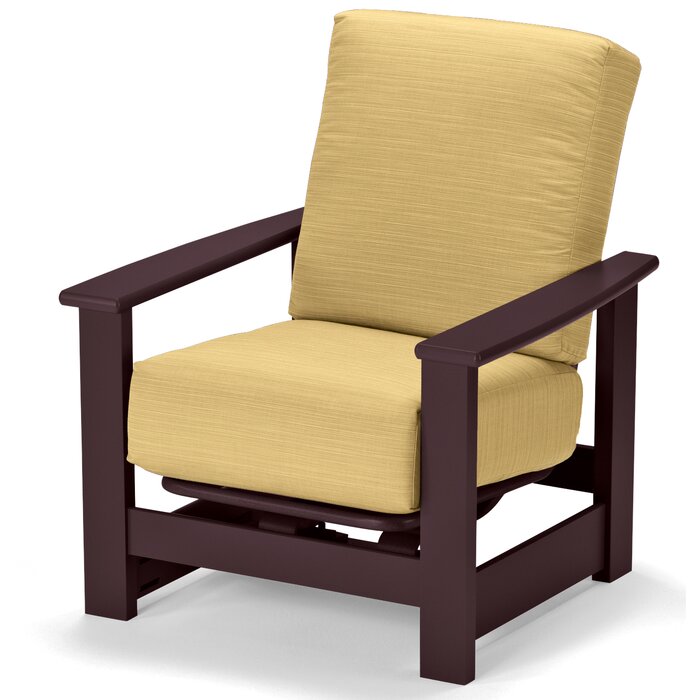 Telescope Casual Leeward Marine Grade Polymer Deep Cushion Hidden Motion Arm Chair With Marine Grade Polymer Arms, Snow, Red, Arm Chairs, Cushion, Leeward, Aluminum, Polymer, 4 Legs, Outdoor