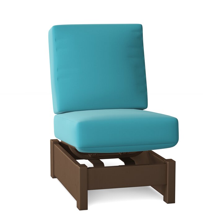 Telescope Casual Leeward Marine Grade Polymer Deep Cushion Armless Single-Seat Fixed Sectional, Snow, Red, Armless Chairs, Cushion, Leeward, Aluminum, Polymer, Block, Outdoor