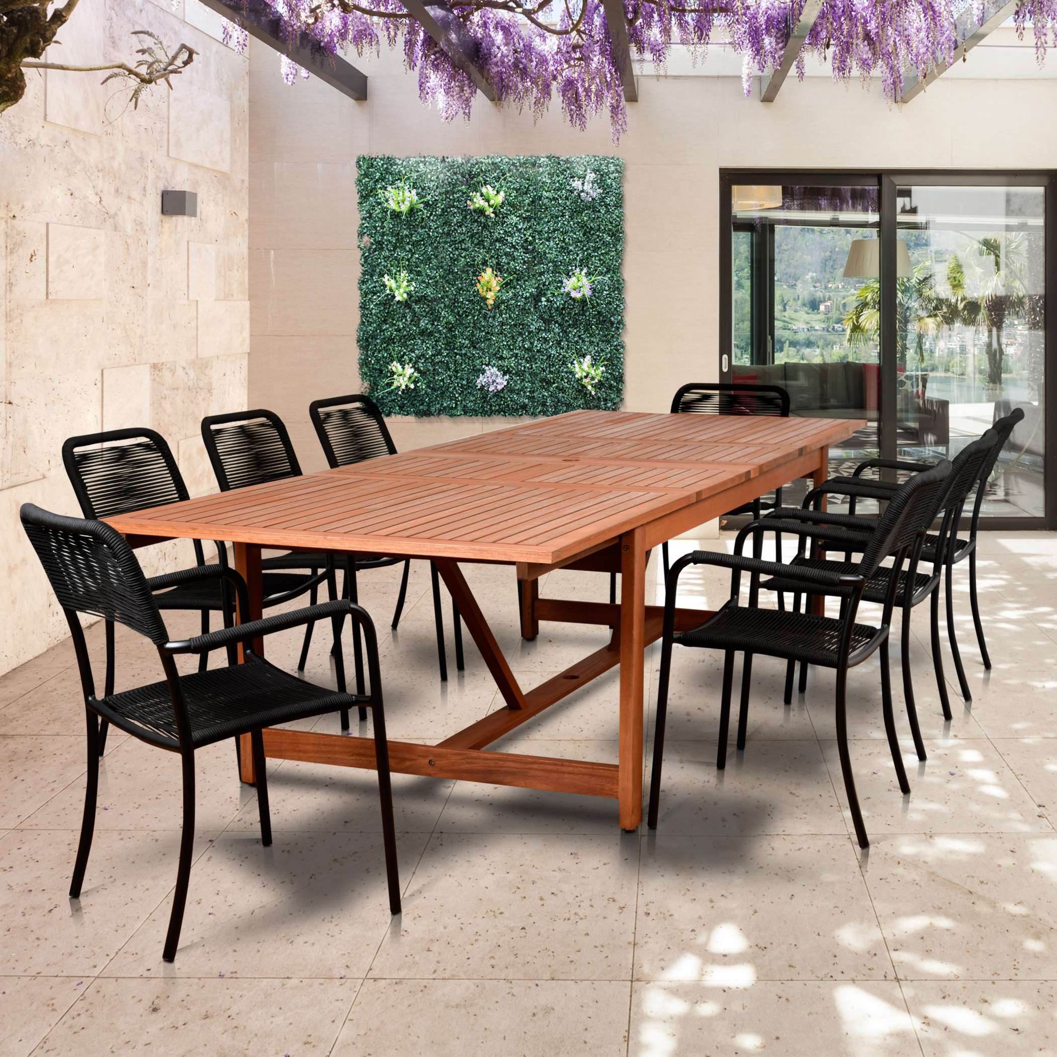 International Home Miami Amazonia Oosterdam 9 Piece Rectangular Patio Dining Set