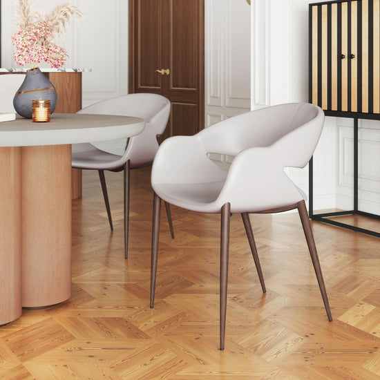 Beige Walnut Dining Chair – Zuo Modern Limay for Restaurants