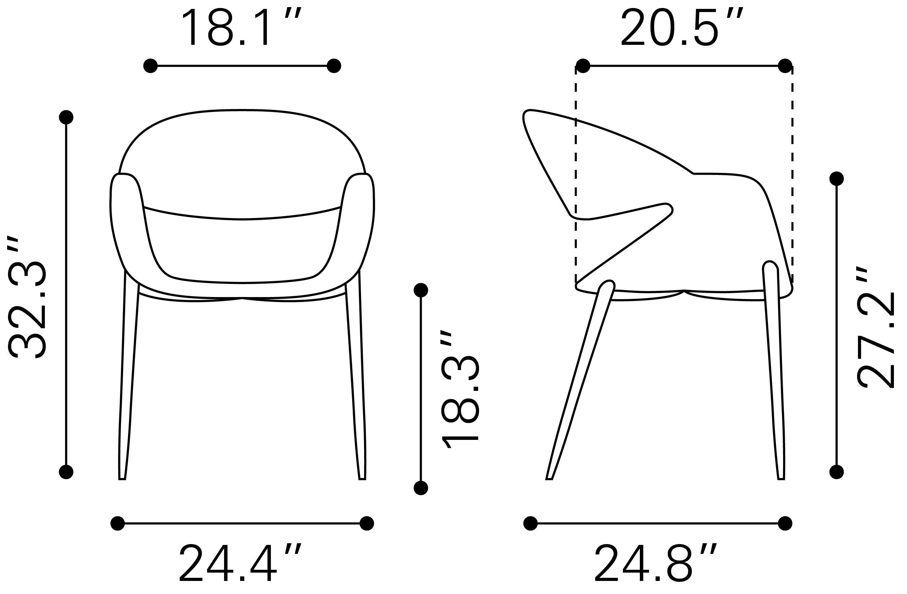 Zuo Modern Limay Dining Chair Beige & Walnut