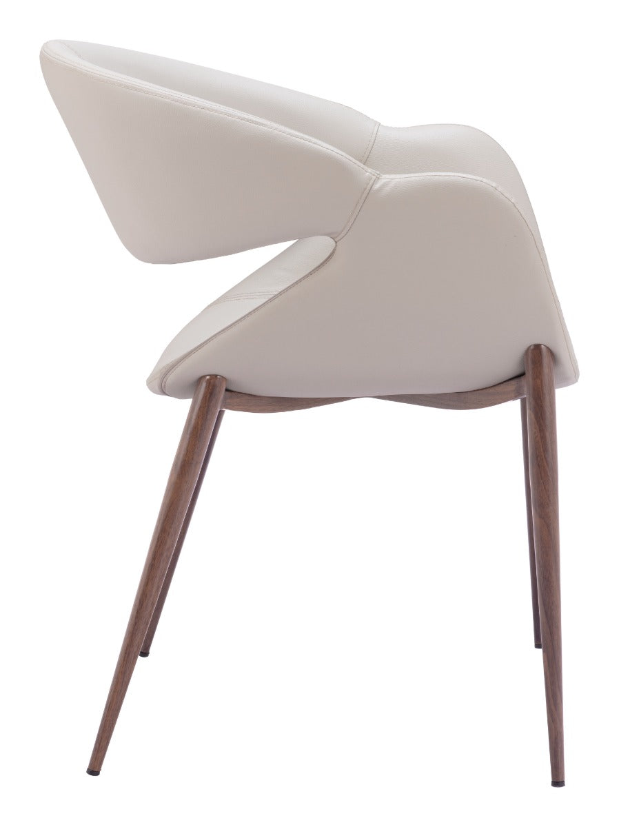 Zuo Modern Limay Dining Chair Beige & Walnut