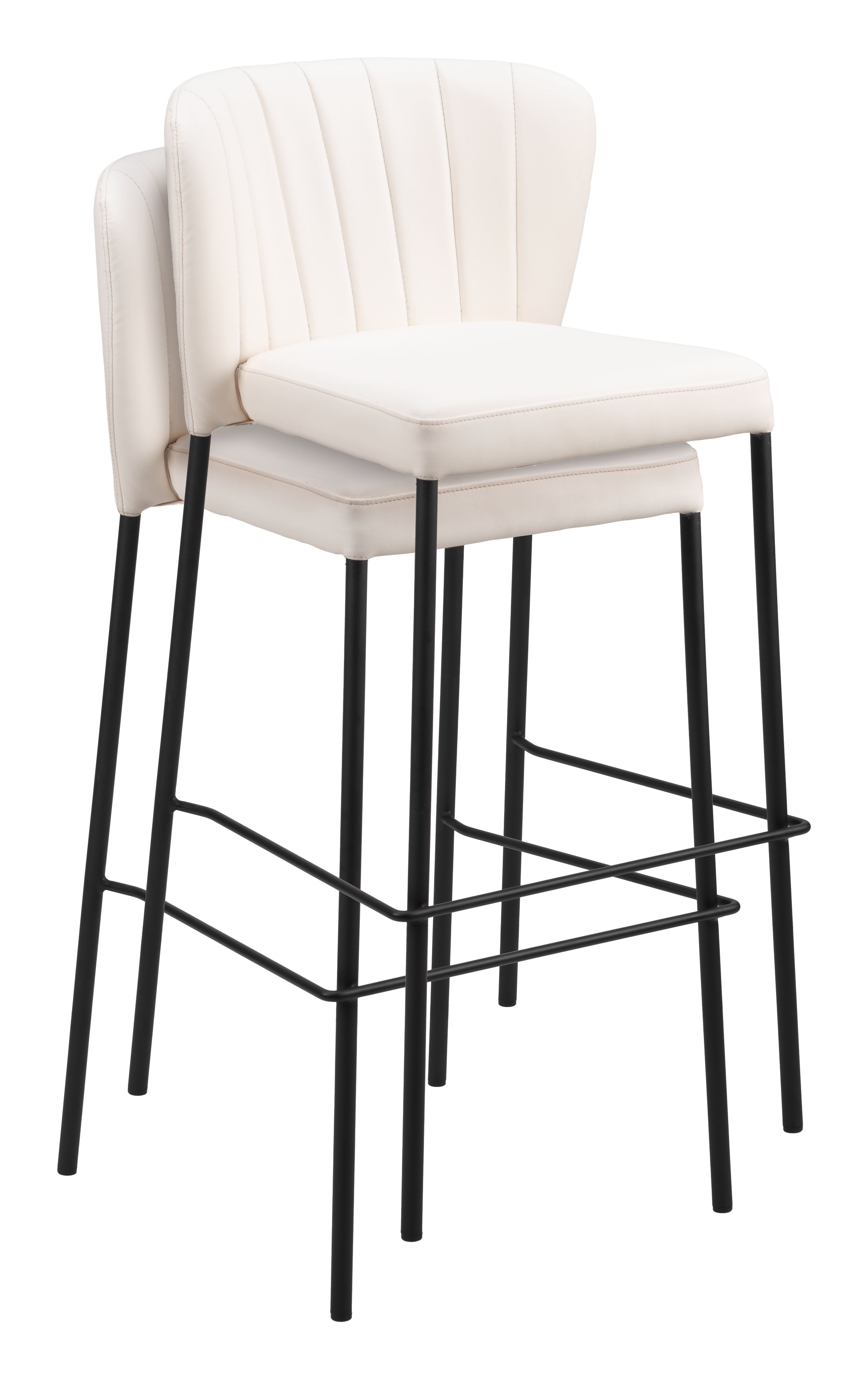 Zuo Modern Linz Barstool in Cream/Gray