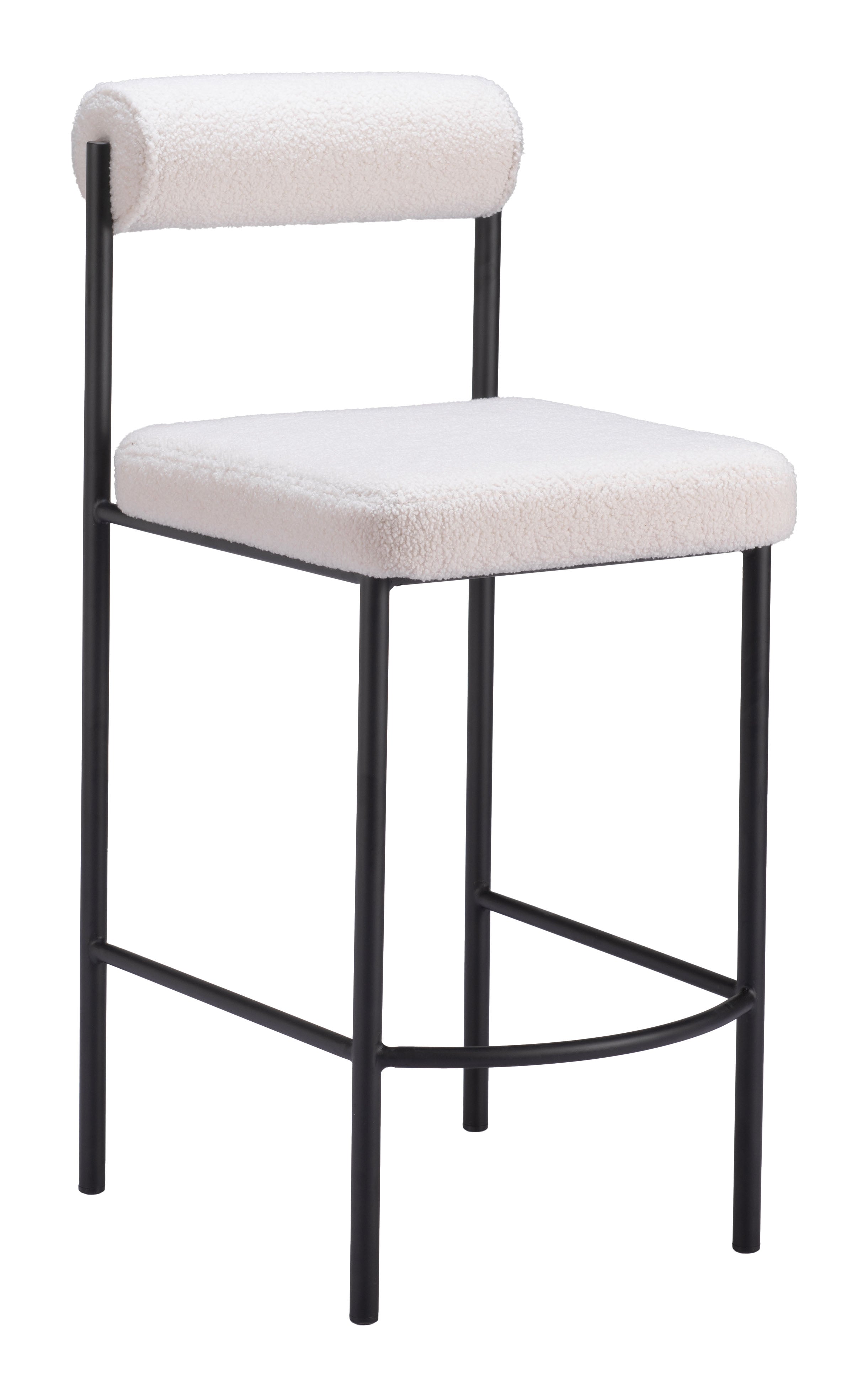 Zuo Modern Livorno Counter Stool in Ivory/Red & Bronze