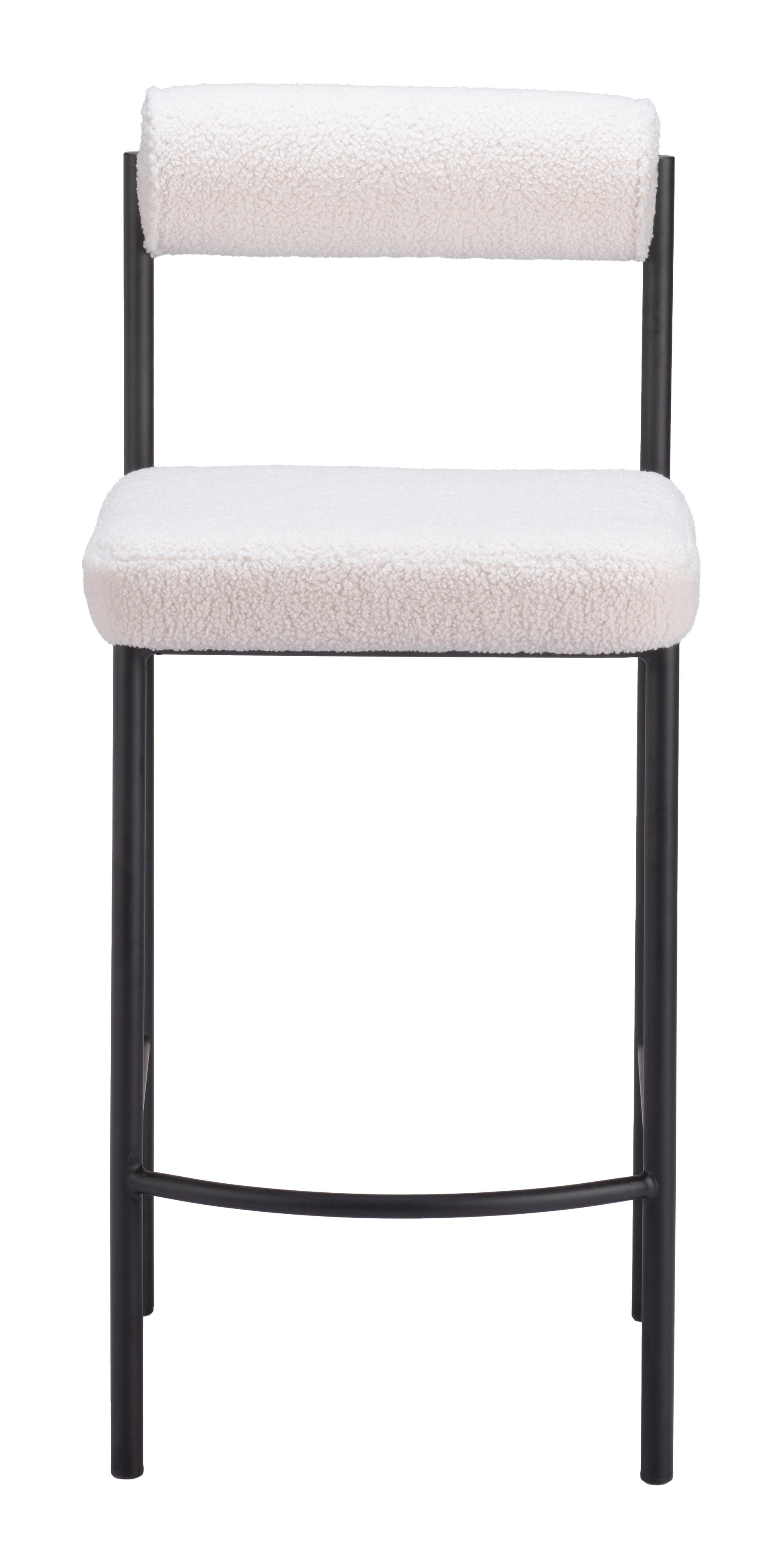 Zuo Modern Livorno Counter Stool in Ivory/Red & Bronze