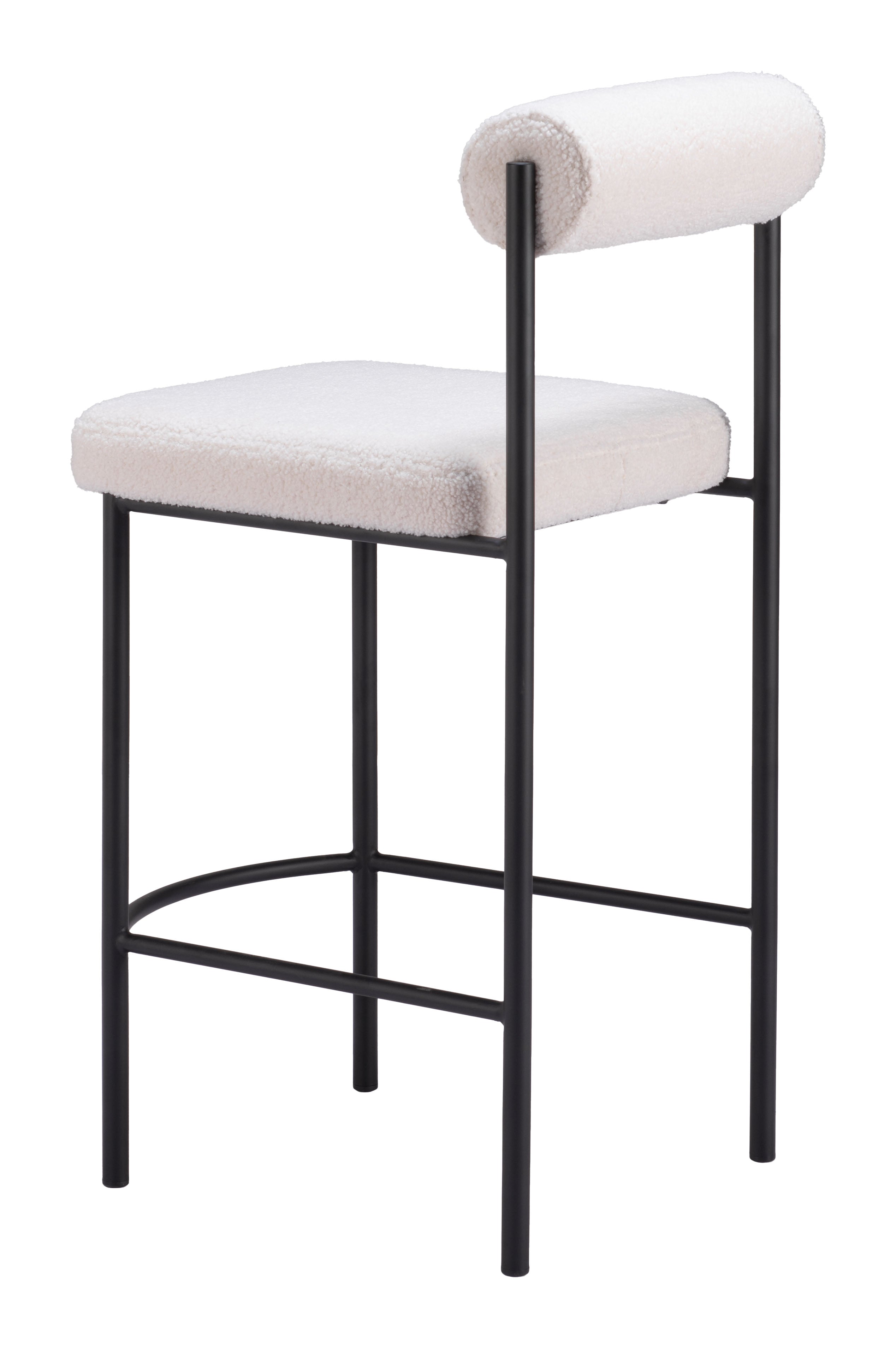 Zuo Modern Livorno Counter Stool in Ivory/Red & Bronze