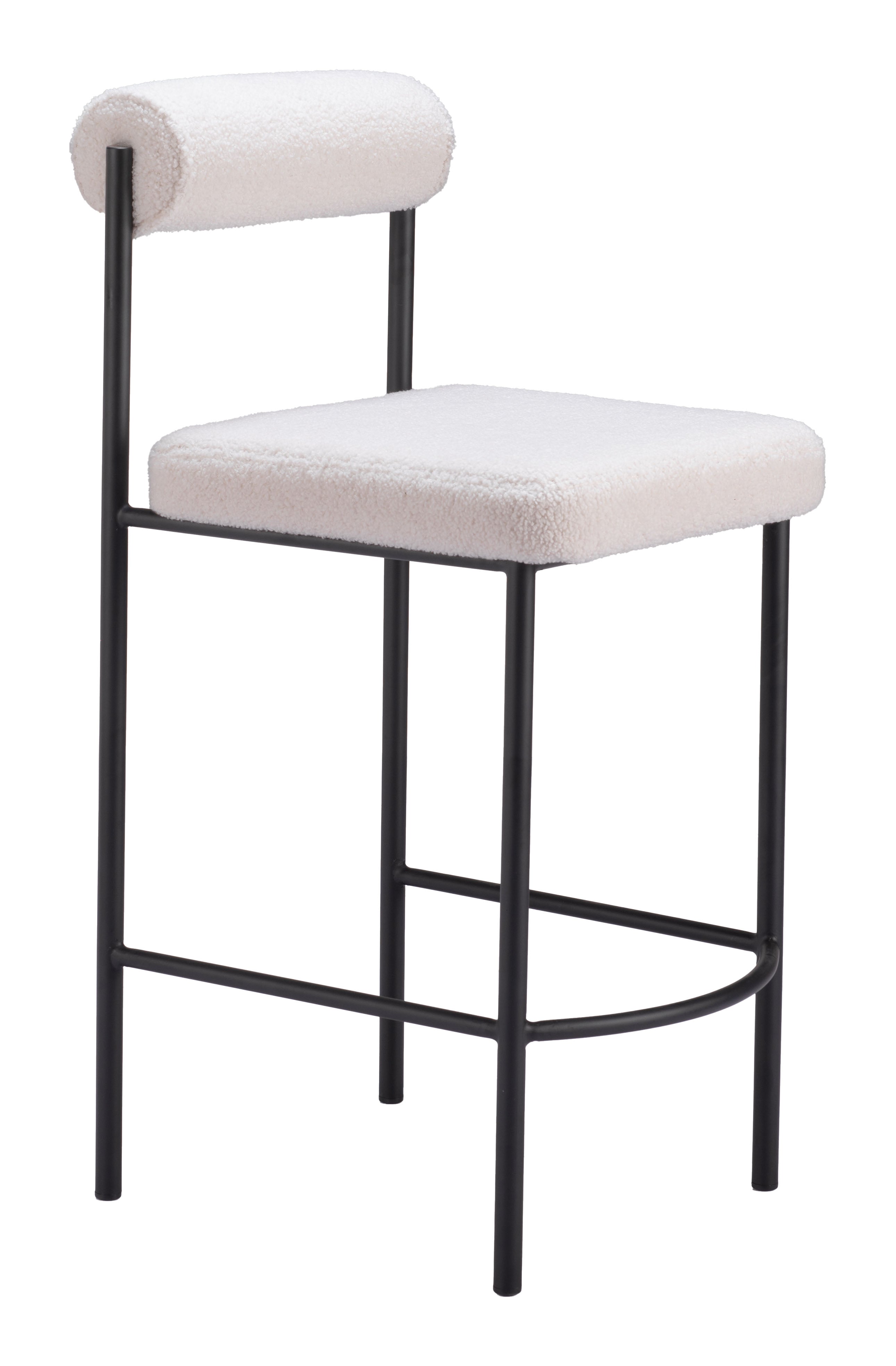 Zuo Modern Livorno Counter Stool in Ivory/Red & Bronze