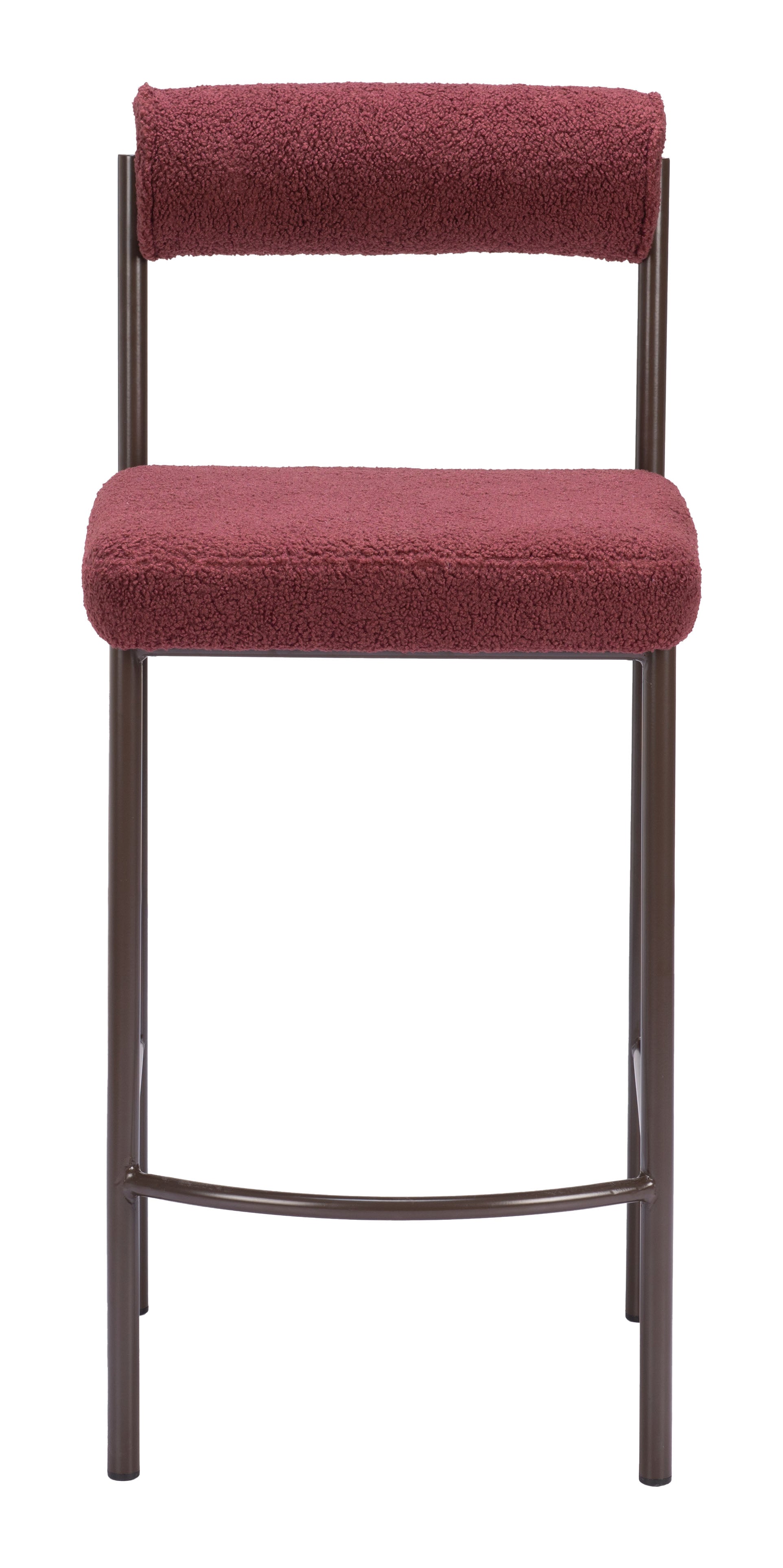 Zuo Modern Livorno Counter Stool in Ivory/Red & Bronze