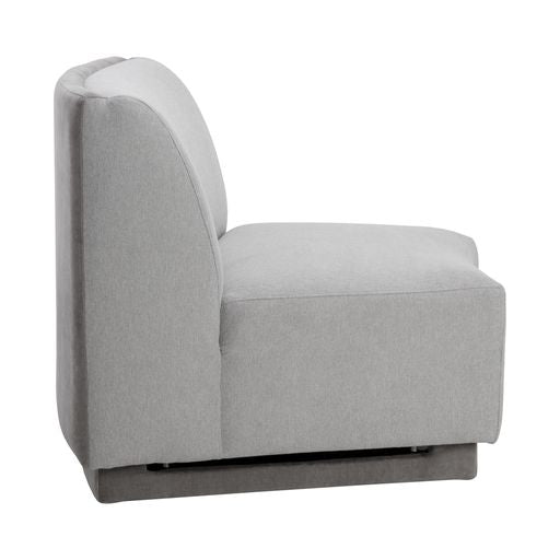 Sunpan Jaclyn Modular Armless Chair in Danny Dusty Blue / Egypt Light Grey-Danny Medium Grey