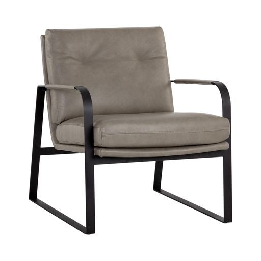 Sunpan Sterling Lounge Chair Missouri Mahogany Leather / Missouri Stone Leather
