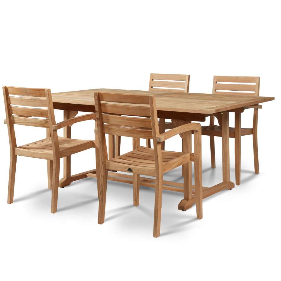 Curated Maison Lovel Teak Outdoor Dining Stacking Armchair (Set of 4)