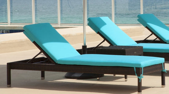 DecoScape Lucaya Chaise Lounger Chair with Sunbrella Linen Silver Cushion